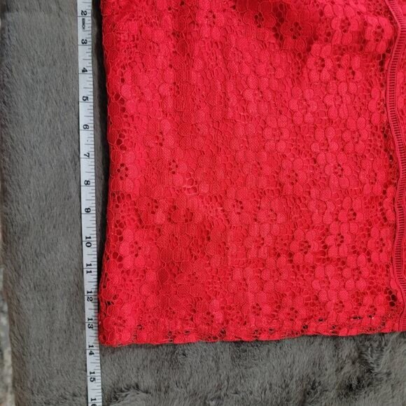 Nanette Lepore Red Lace Smock Blouse - Size Extra Large - Picture 11 of 11